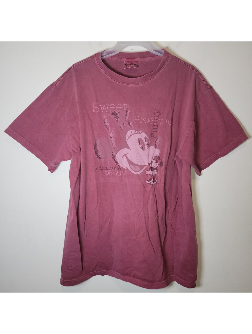 Disney Minnie Mouse Sweet Precious Funny Sassy Pink Maroon Shirt Adult XXL